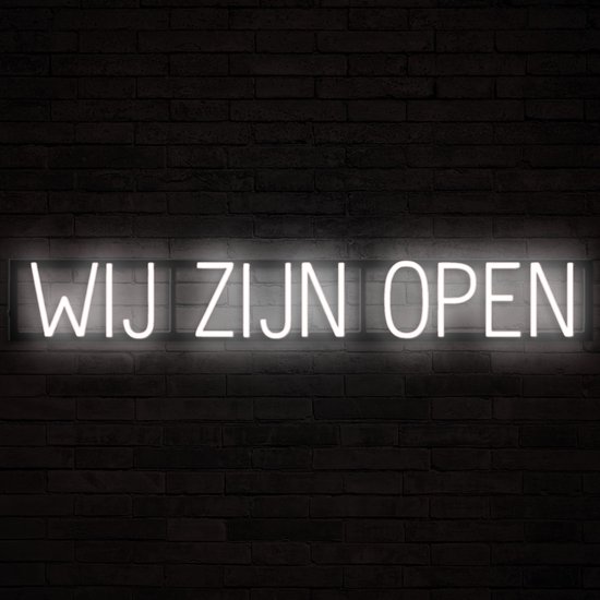 NOUS SOMMES OUVERTS - Enseigne lumineuse à LED au néon illuminée | SortBrite | 105,1 x 16 cm | 6 modes de gradation et 8 animations lumineuses | Éclairage au néon pour panneaux publicitaires