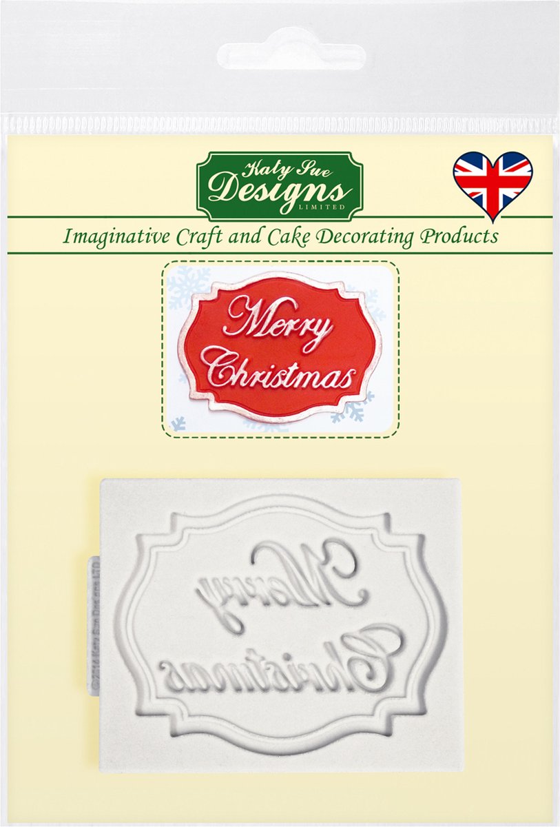 Katy Sue Mould Mini Plaque Merry Christmas
