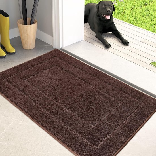 Astra Anti-Slip Binnen Deurmat - Easy-Care Stofbeheersingsmat - Afwasbaar - PVC-Vrij - Schoonloopmat - Sterk Absorberend - Taupe 60x100 cm