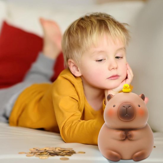 Tirelire Enfant - Adorable Capybara - Réutilisable - Capacité Pièces - Cadeau Pour