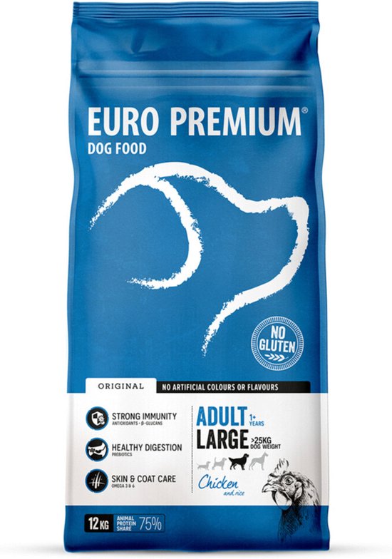Euro-Premium Adult Large - Hondenvoer - Kip Rijst 12 kg