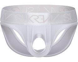 SUKREW U-Style V-Brief White Shimmer - MAAT S - Erotisch Heren Ondergoed - Slip voor Man - Sexy mannen Slip
