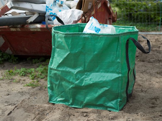 1x Groene vierkante tuinafvalzakken opvouwbaar 148 liter - Tuinafvalzakken - Tuin schoonmaken/opruimen - Tuinonderhoud van NatureHike — afbeelding 2