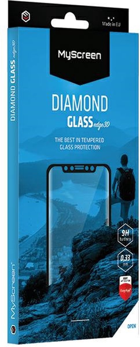 MyScreen Protector Diamond Glass Edge 3D Serie - Panbeschermer - iPhone Xr - Zwart - 3D Bescherming