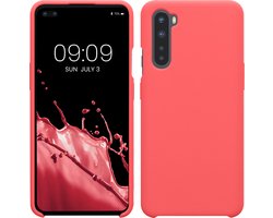 kwmobile telefoonhoesje geschikt voor OnePlus Nord - Hoesje met siliconen coating - Smartphone case in neon koraal