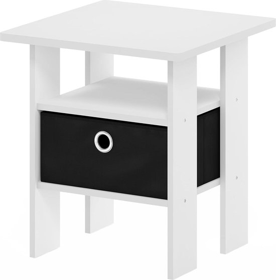 Furinno Bijzettafel, Engineered Wood, Zwart, Twee PER Pack