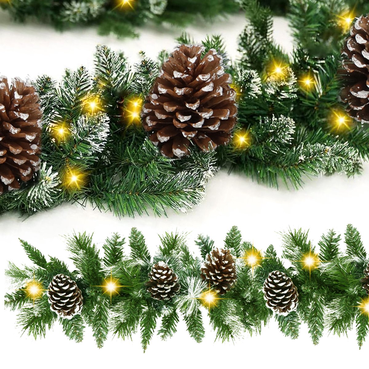 Springos Guirlande | Kerstslinger | Warm Wit | 50 LED | 280 CM – foto 3