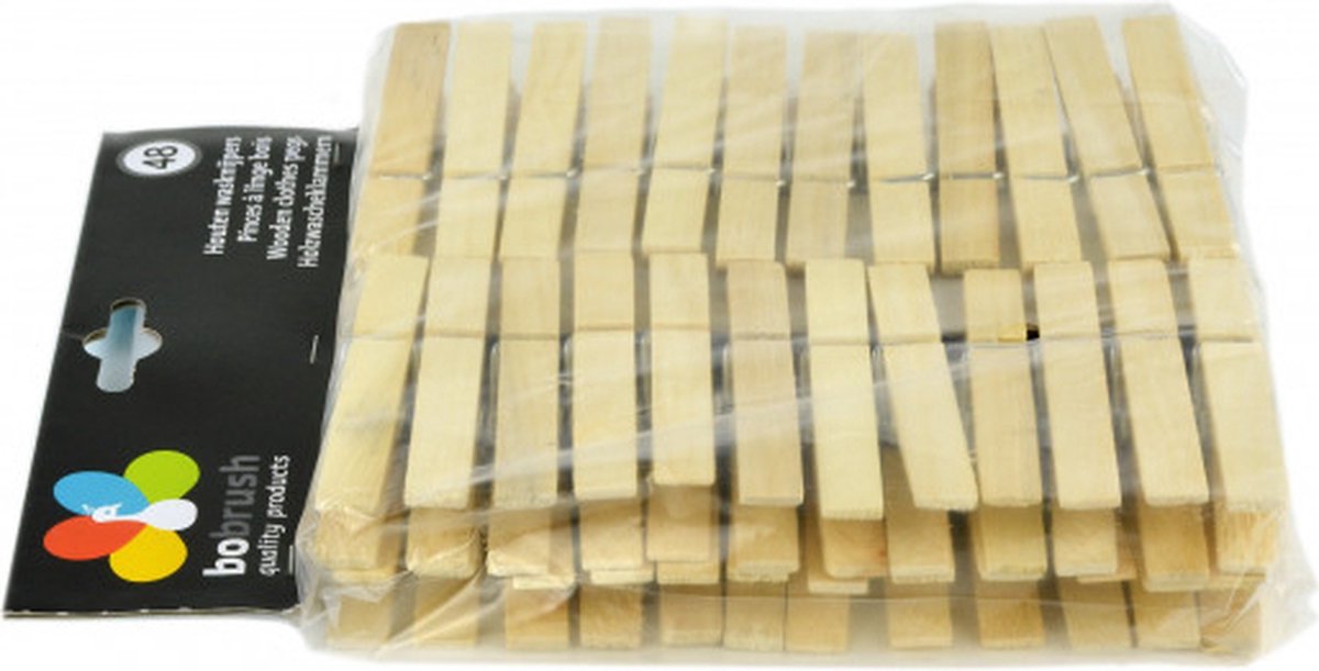 Goedkoopste Bobrush Wasknijper hout 48st