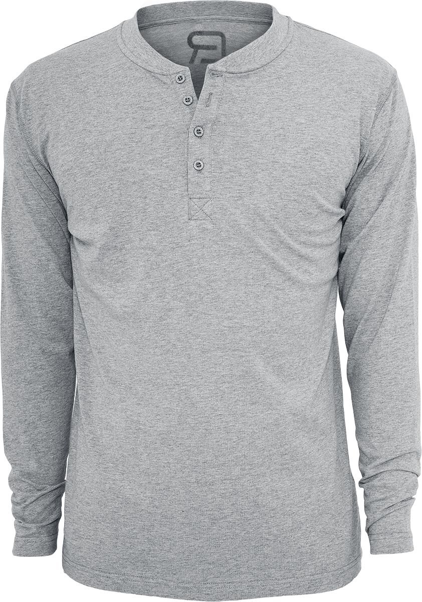R.E.D. Rock-Engineered Design Lichtgrijs basic shirt met lange mouwen en hoofdband - Heren - 5XL