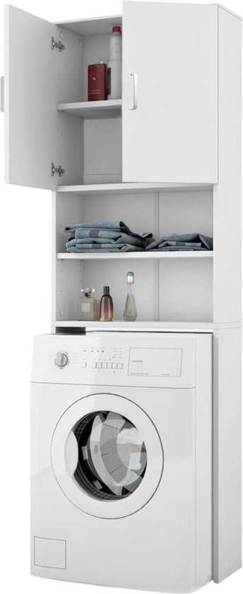 Wasophoogte Wasmachine Kast Venice - 700(d)*1330(b)*2350(h) Mm - Wit