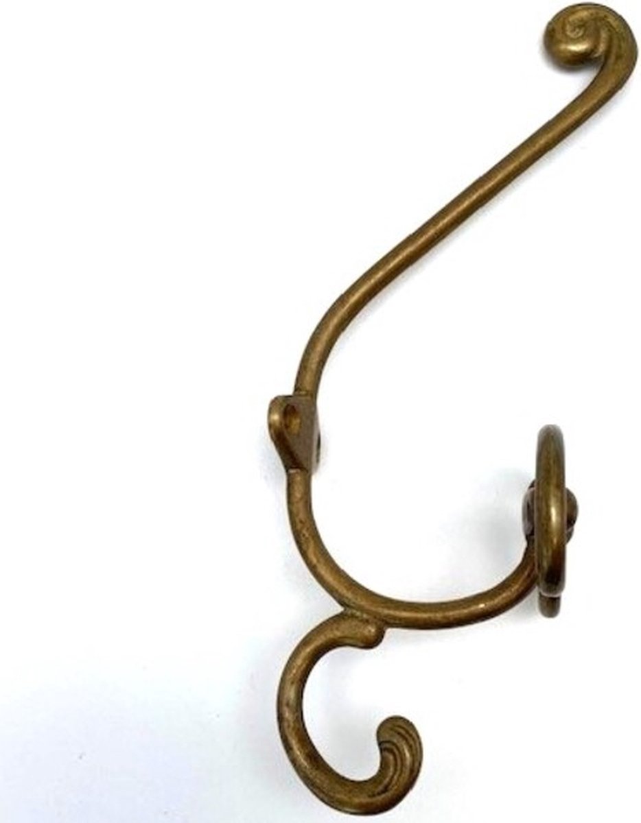 Kapstokhaak Messing Antiek 21x7x7cm
