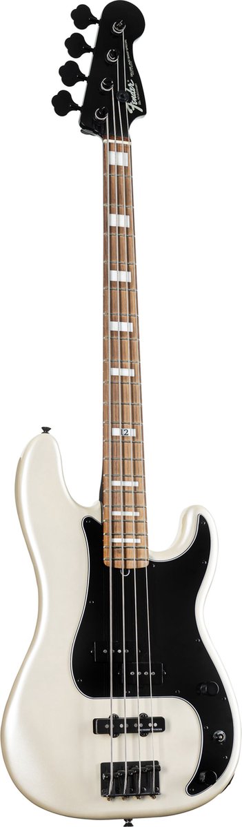 Fender Duff McKagan Deluxe Precision Bass RW White Pearl elektrische basgitaar met gigbag
