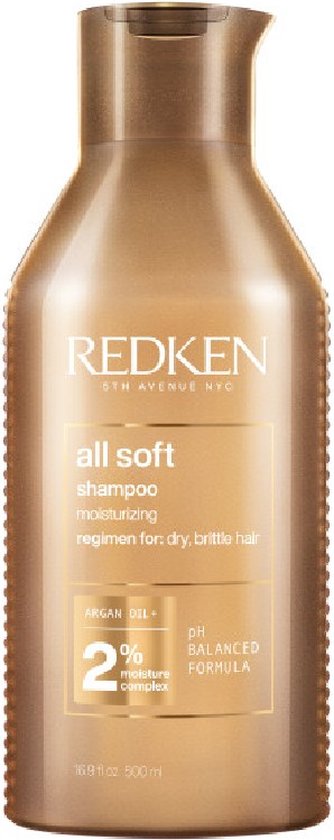 Redken All Soft Shampoo – Revitaliseert, Hydrateert en Verzacht het Haar - Voor Droog en Broos Haar – 500 ml