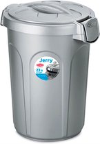 Bol.com Afvalemmer - "Jerry" - Voerton - Prullenbak - Ton met deksel - 23 Liter - Zilver - Grijs aanbieding