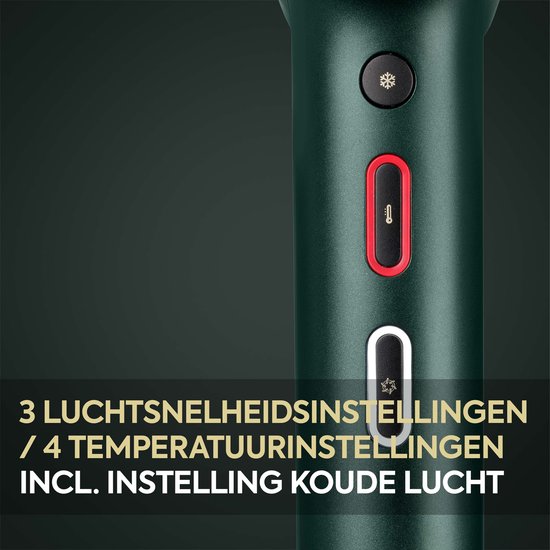 Gedetailleerde afbeelding van de interne motor van de BaByliss föhn, met kleurrijke luchtstromen.