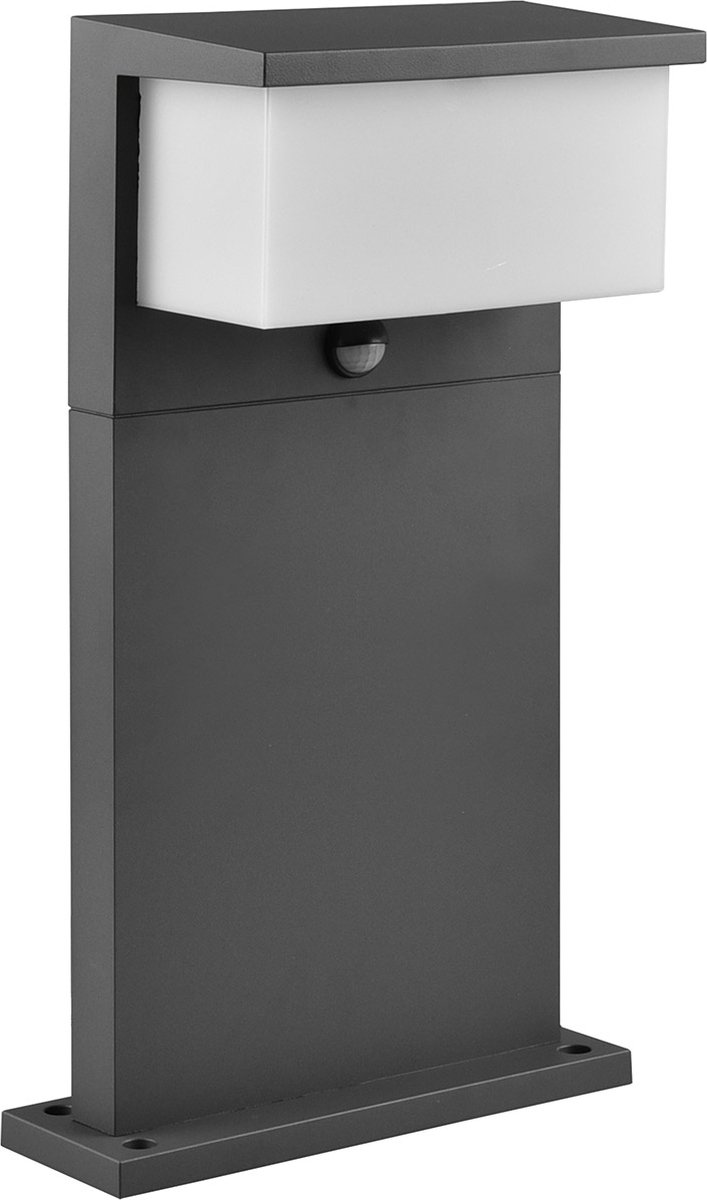 LED Tuinverlichting met Bewegingssensor - Staande Buitenlamp - Torna Sino - 13W - Warm Wit 3000K - Rechthoek - Mat Antraciet - Aluminium - 45cm