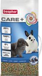 Zak 'Beaphar Care+' voer met grijze en witte konijnen, 25% vezels, 100% acceptatie, 0% toegevoegde suikers.