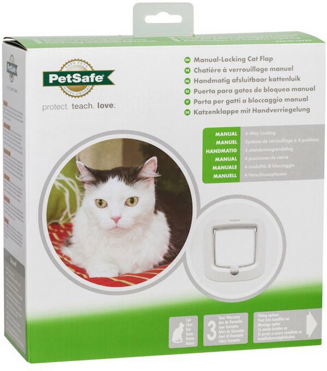 PETSAFE - Kattenluik Tot 7 Kg Handmatig Wit thumbnail 2