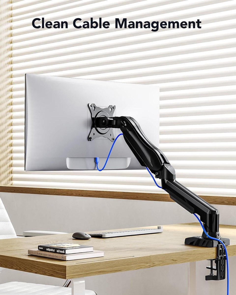 Monitorbeugel Draagarm Voor 3 Monitoren 330-686 Mm, In Hoogte Verstelbare Tafelbeugel 75 X 75 Mm En 100 X 100 Mm Vesa Patroon Monitorbeugel 360 Graden Rotatie Kantelbaar Zwart P 010419613411