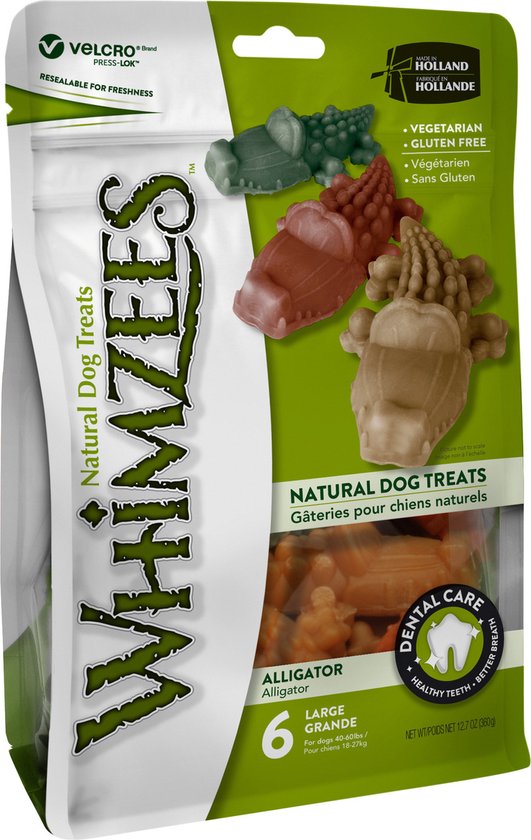 Whimzees Krokodil L - Kauwsnacks - Hond - 11,7cm - 6st