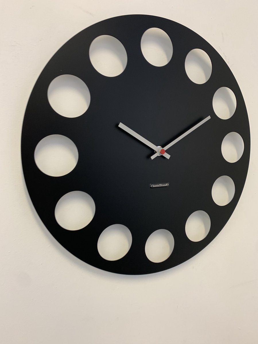 ChantalBrandO Wandklok MARAVAL Black XL Modern Design