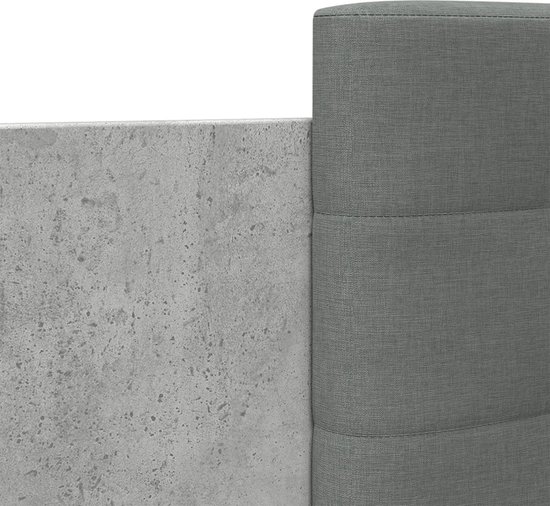 vidaXL - Cadre de lit - avec - tête de lit - décoré - bois - gris béton - 75x190 - cm