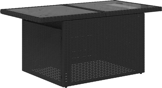 vidaXL - 5 pièces - Ensemble de salon - avec - coussins - poly - rotin - noir