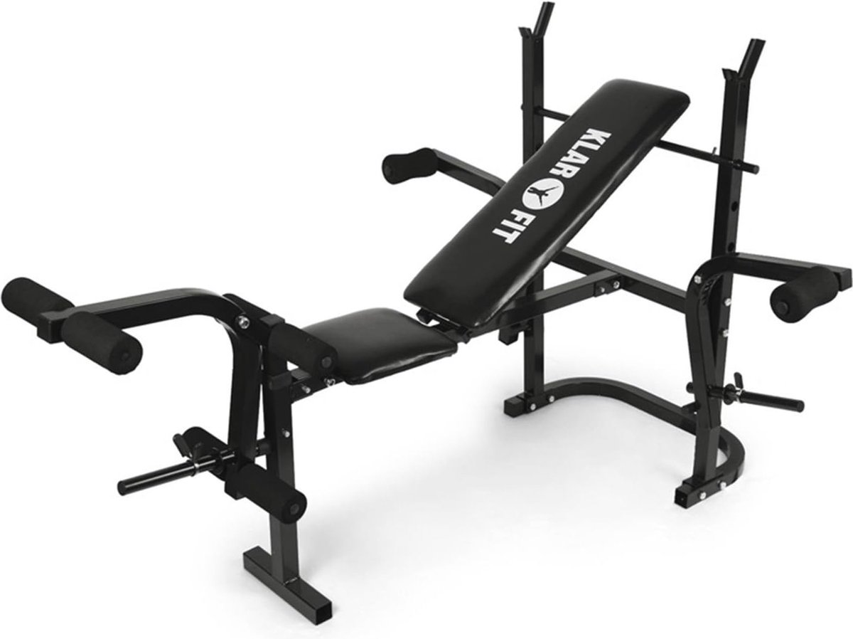 Multifunctionele Halterbank met Arm- en Beencurlers voor Thuistraining - Zwart