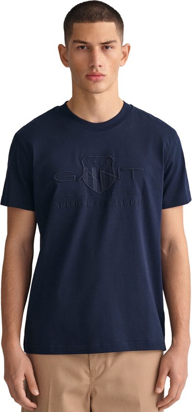Gant D1 Tonal Archive Shield T-Shirt Manche Courte Blauw S Homme