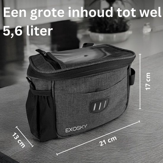 EXOSKY® Stuurtas fiets afneembaar - Fietstas - Waterdicht - Elektrische Fiets - Racefiets - E-bike van Exosky — afbeelding 4