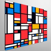 Pixel art mondriaan schilderij | Mondriaan's modernisme in pixelkunst: een kleurrijk eerbetoon aan abstractie | Kunst - 30x30 centimeter op Canvas | Foto op Canvas
