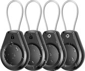 Waterdichte AirTag Sleutelhanger set - 4 Stuks - Geschikt voor Apple AirTag - AirTag Houder - Anti-Diefstal ontwerp met Staaldraad - Tracker accessoires