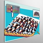 Pixel art koeien schilderij | Kunstzinnige koeien: Een pixelig portret van boerderijbeesten in pixels | Kunst - 30x30 centimeter op Canvas | Foto op Canvas