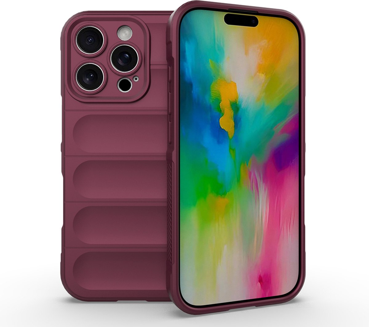MobyDefend Hoesje - Geschikt voor iPhone 16 Pro Max - TPU Gripcase - Paars