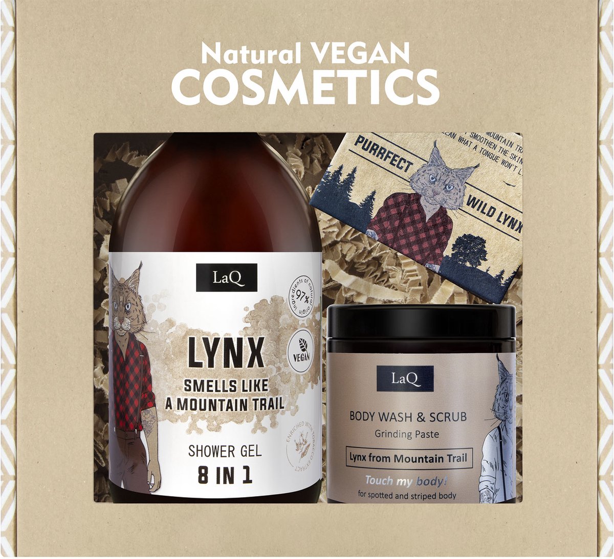 Goedkoopste LaQ Lynx Giftset - Mannencadeau - Shower Gel & Body Scrub & Soap Bar - 815g