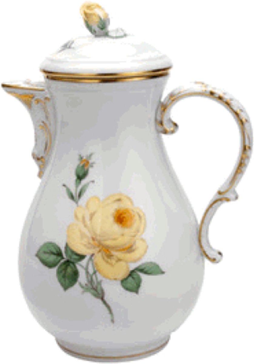 Koffiepot | Meissen | Gele roos