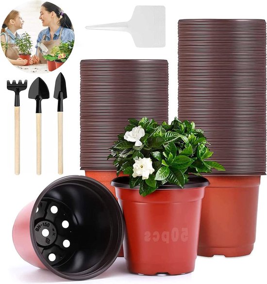 Set Van 3x Stuks Keramiek Aardewerk Bloempotten Van 14 X 16 Cm In Het Geribbeld Bruin Mica Decorations Plantenpotten