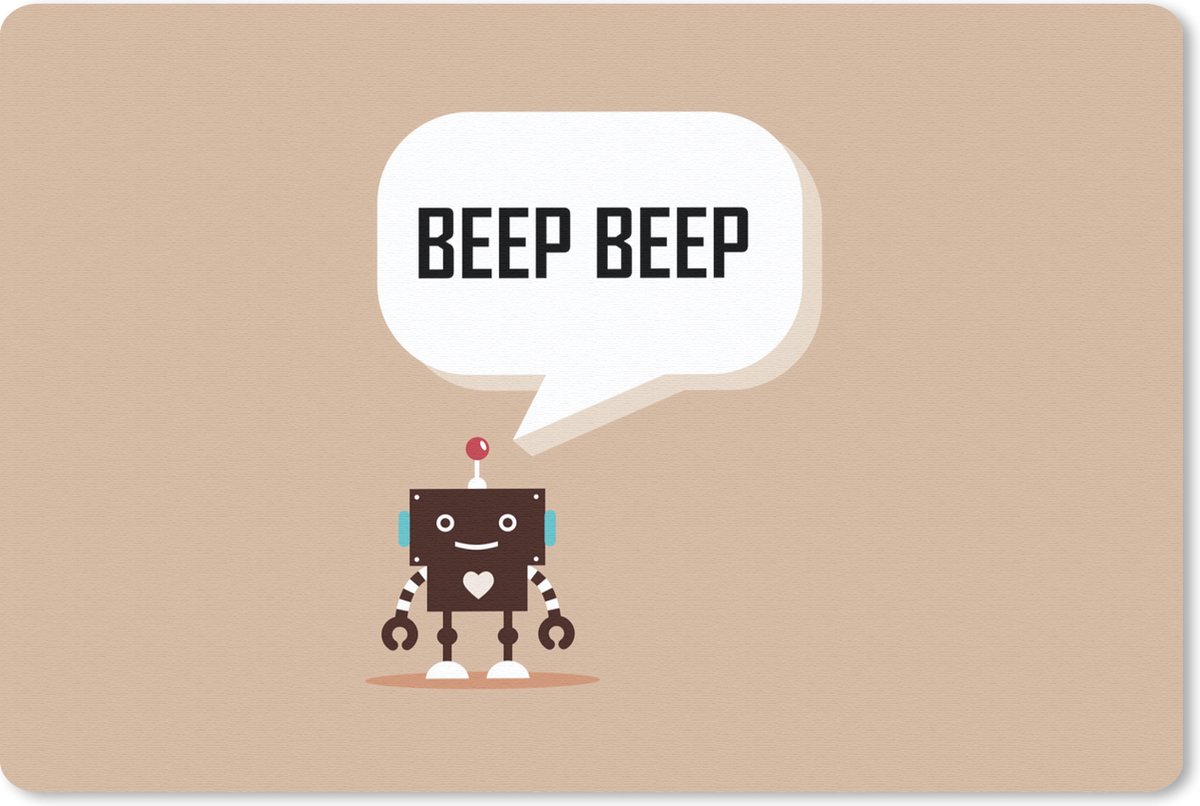 Muismat 27x18 cm - Mousepad Spreuken - Quotes - Beep beep - Robot - Hart - Kids - Jongens - Muismatten