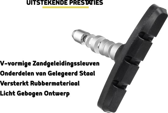 Fiets Remblokken Set - 4 Paar (8 Stuks) Universele V Remblokjes 70mm - Geschikt voor Mountainbike, Stadsfiets, Vouwfiets en Tourfiets van Fiets. — afbeelding 3