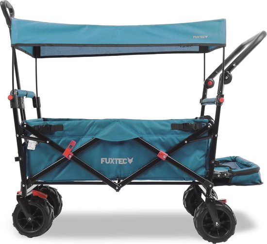 Opvouwbare Strandkar met Brede Wielen en UV-bescherming - Robuuste Strandtrolley voor Outdoor en Strand van Merkloos — afbeelding 3