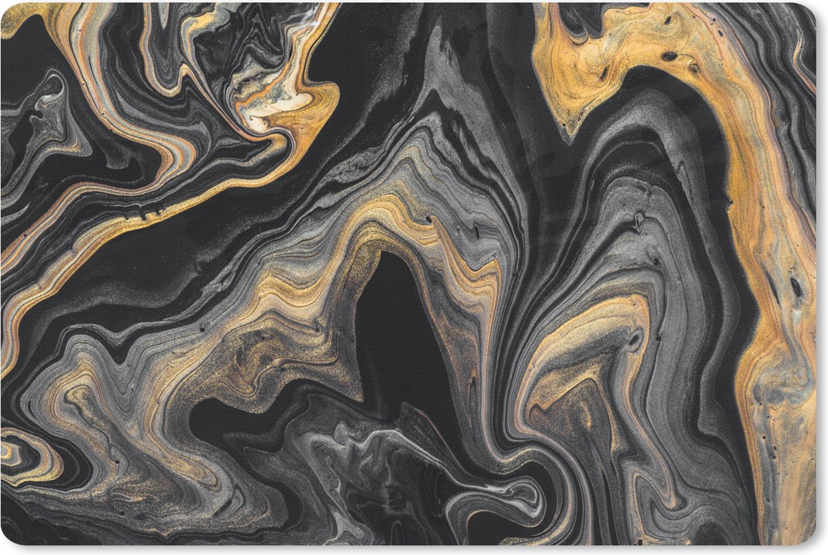 Muismat 27x18 cm - Mousepad Marmer - Acryl - Goud - Luxe - Abstract - Muismatten