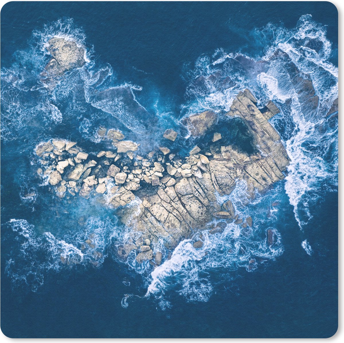 Muismat 30x30 cm - Mousepad Golven - Stenen - Hart - Muismatten