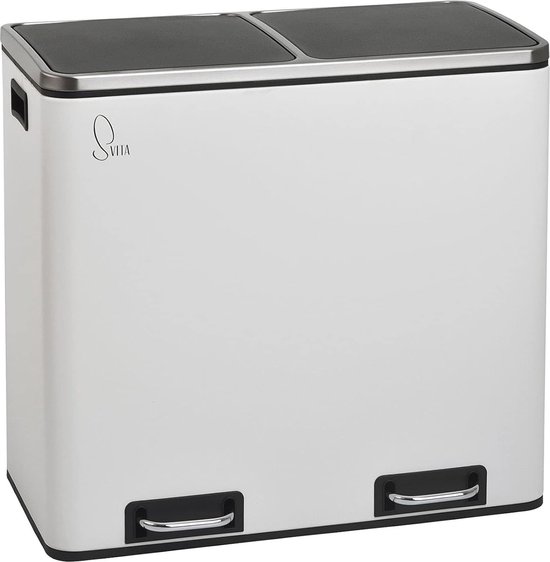 Deleca Recycle pedaalemmer 2x30 liter - zilver | Beste Prijs Deleca Recycle pedaalemmer 2x30 liter - zilver | Beste Prijs