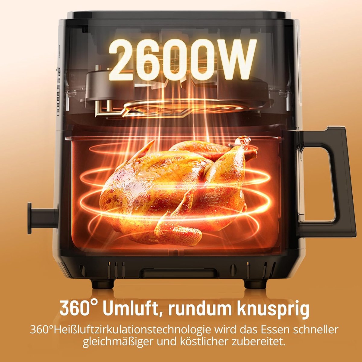 Afbeelding 3 van Equivera Dubbele Airfryer - Dubbele Mand - Dual Cook - Heteluchtfriteuse - Verschillende Programma's - Dual Zone - Mega