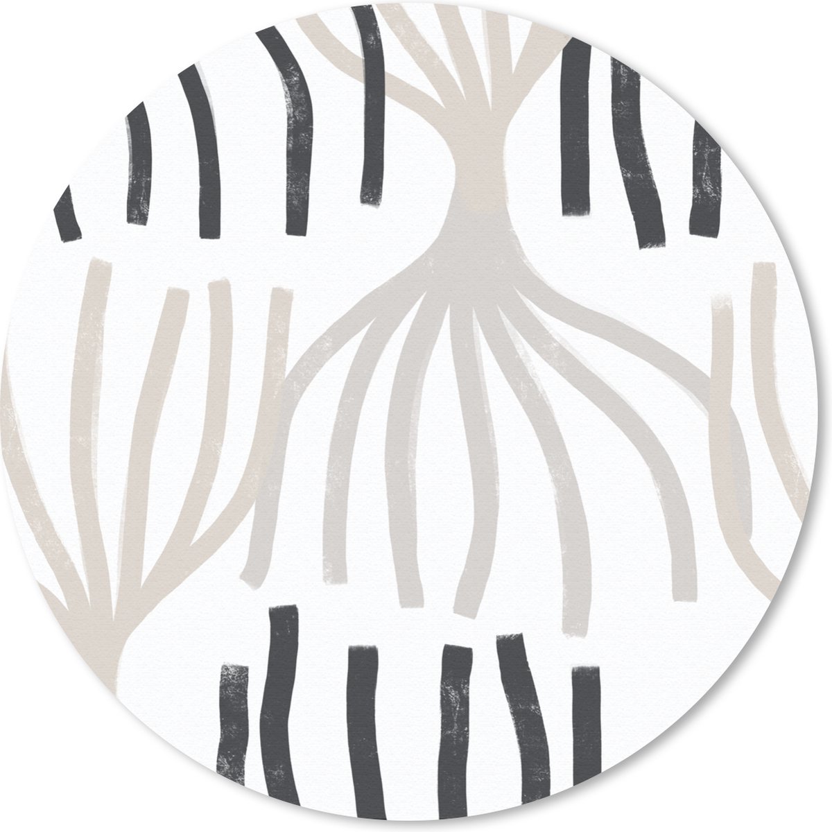 Muismat rond 30x30 cm - Mousepad Lijn - Pastel - Abstract - Patronen - Ronde muismatten