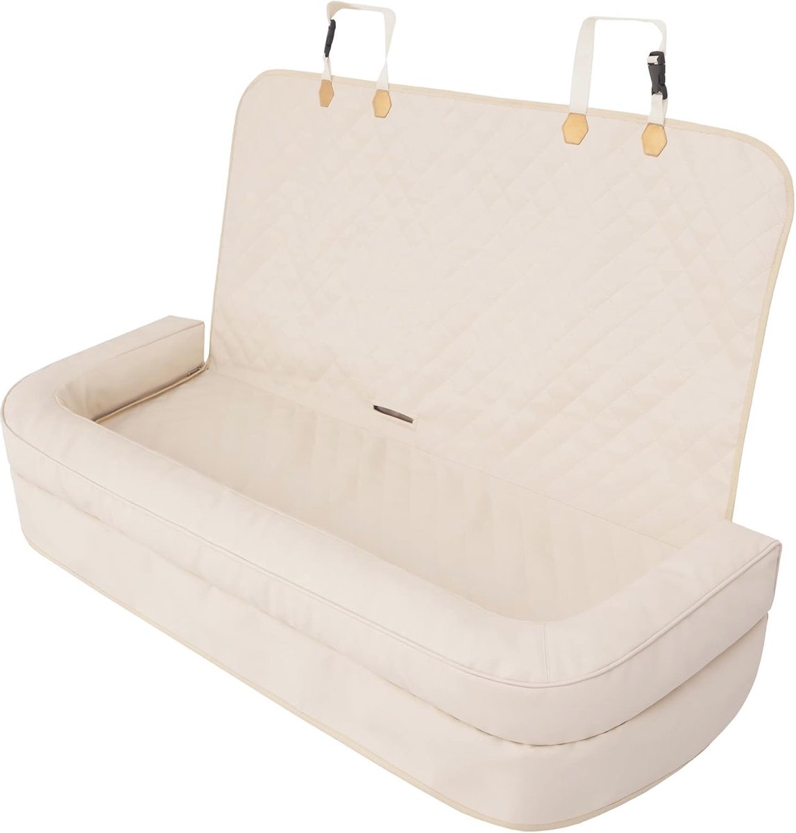 Hondenautostoel en Deken voor Kat en Hond - Ideaal voor Auto Achterbank - Beige - 42 x 55 cm