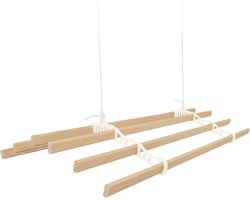 Kledingrek Plafond Katrol - Ivoor– 2.4m 6-lat plafond wasrek