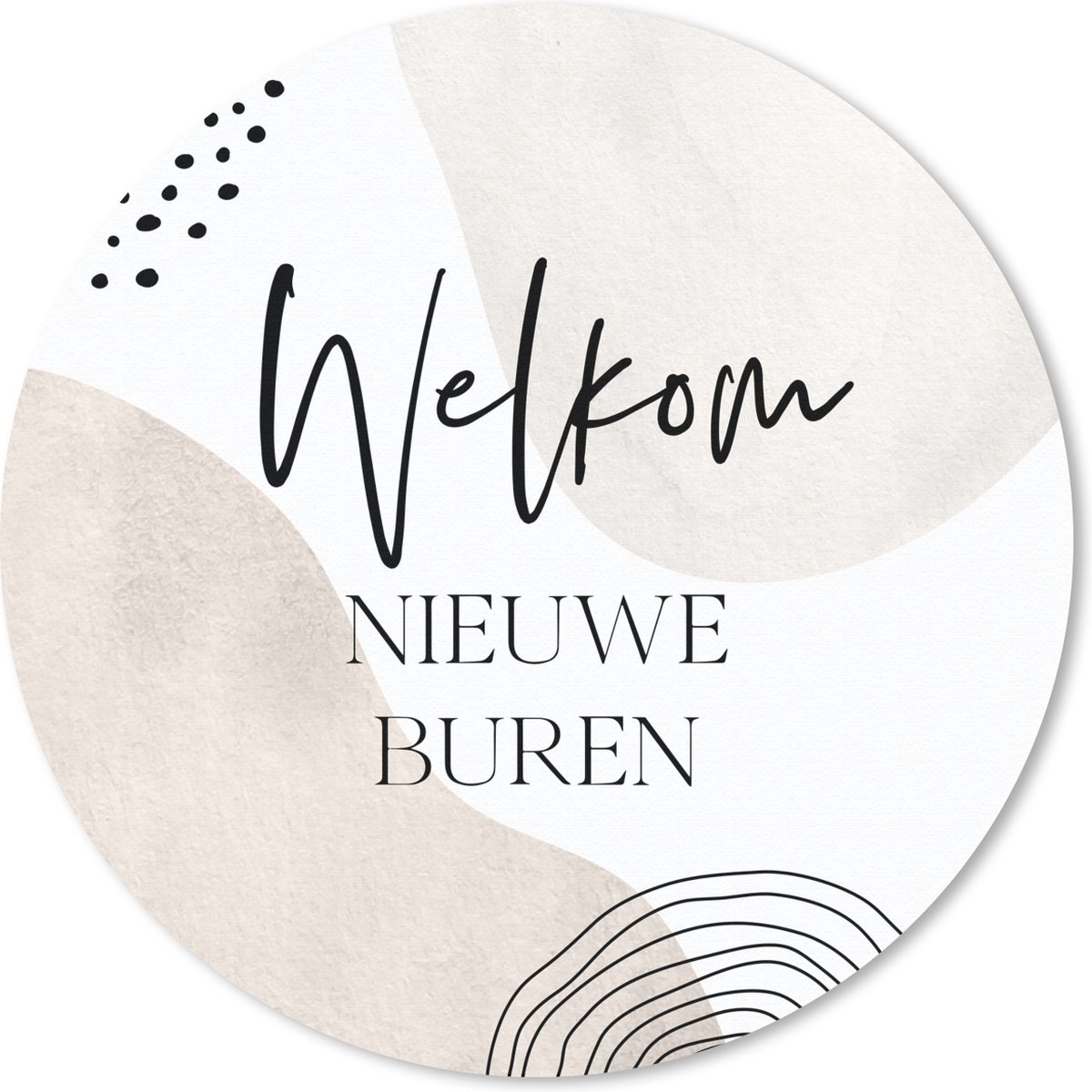 Muismat rond 20x20 cm - Mousepad Welkom - Buurman - Quote - Ronde muismatten