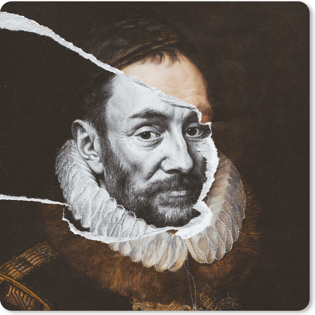 Muismat 20x20 cm - Mousepad Willem van Oranje - Oude Meesters - Adriaen Thomasz - Muismatten