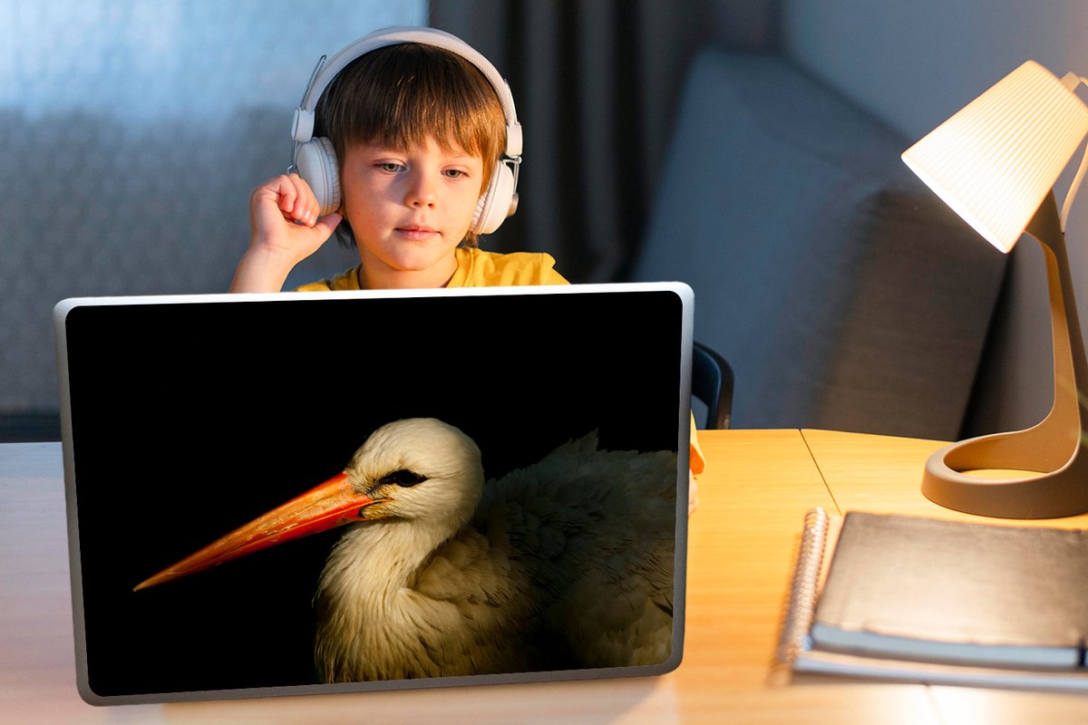 Laptop sticker - 15.6 inch - Vogel - Snavel - Veren - 36x27,5cm - Laptopstickers - Laptop skin - Cover